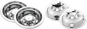 img 4 attached to 🚚 Kaper II SS-1604-EZNU Polished Stainless Steel Truck Wheel Simulator Set - Compatible with Chevrolet, Ford, and Dodge (16"x6" 6.5" Bolt Circle 8 Lug 4 Hand Hole, Pop Off for 4-Wheel Drive Hubs)