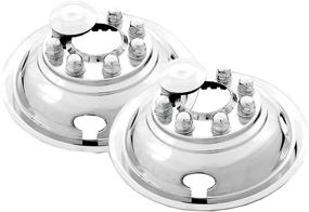 img 2 attached to 🚚 Kaper II SS-1604-EZNU Polished Stainless Steel Truck Wheel Simulator Set - Compatible with Chevrolet, Ford, and Dodge (16"x6" 6.5" Bolt Circle 8 Lug 4 Hand Hole, Pop Off for 4-Wheel Drive Hubs)