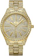 stunning jbw luxury women's cristal diamond wrist watch with stainless steel link bracelet - 0.12 carat elegance logo