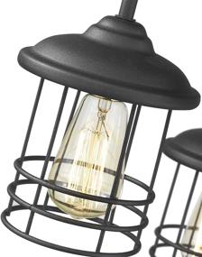 img 2 attached to 🔲 Emliviar 3-Light Black Metal Cage Semi-Flush Mount Ceiling Light Fixture, Close to Ceiling Light with Stylish Finish, 1803CW1-D-3 BK