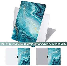 img 2 attached to 🖥️ Dongke MacBook Pro 13 inch Case - 2020 Release A2338 M1/A2251/A2289, Hard Shell Cover + Keyboard Cover, Abstract Ocean Design