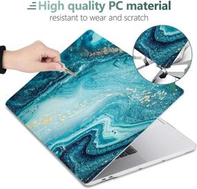 img 1 attached to 🖥️ Dongke MacBook Pro 13 inch Case - 2020 Release A2338 M1/A2251/A2289, Hard Shell Cover + Keyboard Cover, Abstract Ocean Design