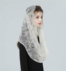 img 2 attached to Timeless Vintage Catholic Church Mantilla Women's Accessories for Special Occasions