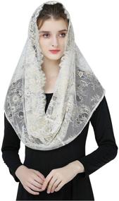 img 4 attached to Timeless Vintage Catholic Church Mantilla Women's Accessories for Special Occasions