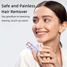 img 3 attached to 🪒 ZACCER Facial Hair Remover: Painless Waterproof Shaver Razor with LED Light for Women (Light Purple) - Effortless Hair Removal