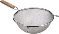 🔍 winco ms3a-8d double fine mesh strainer: 8-inch diameter, medium, stainless steel, tan logo