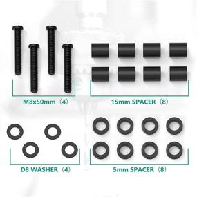 img 2 attached to 📺 Samsung TV Stand Screws - M8 VESA Mounting Screws, Extra Long with 15mm Long Spacers, M8 Washers×20, Black (UVSSP-B) by WALI