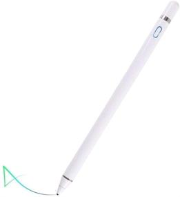 img 4 attached to 🖊️ Rechargeable Fine Point Stylus Pens for Touch Screens - Active Stylus Compatible with Apple iPad, iPhone, and Other Tablets (White, 1.5mm)