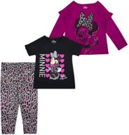 🐭 disney girls leggings and shirts set - mickey or minnie mouse theme, long and short sleeve options logo