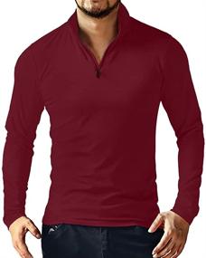 img 4 attached to 👕 Stay Stylish and Comfortable with YTD Sleeve Shirts Quarter Zip Designed