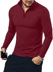 img 2 attached to 👕 Stay Stylish and Comfortable with YTD Sleeve Shirts Quarter Zip Designed