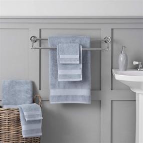 img 2 attached to 🛁 Welhome Ideal Luxurious Hygro Cotton Polyester 6 Piece Towel Set - Dusty Blue - Quick-Dry, Fade Resistant, Absorbent & Durable - Softer and Lofter Wash After Wash - 600 GSM - Includes 2 Bath, 2 Hand, and 2 Wash Towels