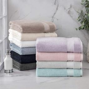 img 1 attached to 🛁 Welhome Ideal Luxurious Hygro Cotton Polyester 6 Piece Towel Set - Dusty Blue - Quick-Dry, Fade Resistant, Absorbent & Durable - Softer and Lofter Wash After Wash - 600 GSM - Includes 2 Bath, 2 Hand, and 2 Wash Towels