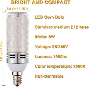 img 3 attached to RAYHOO Candelabra Incandescent Equivalent Non Dimmable