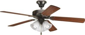 img 3 attached to Progress Lighting P2501-20 52-Inch Fan - Bronze Finish, 5 Blades, 3-Speed Reversible Motor