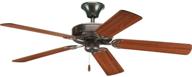 progress lighting p2501-20 52-inch fan - bronze finish, 5 blades, 3-speed reversible motor логотип