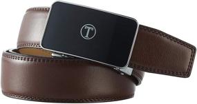 img 3 attached to Silver Genuine Leather Men's Accessories by Tonywell Ratchet