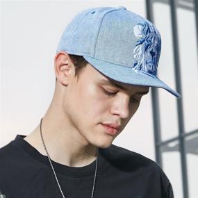 img 2 attached to 🧢 RIOREX Hip Hop Caps - Men's Fashion Animal Embroidery Baseball Cap with Adjustable Leather Belt Strapback Design