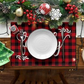 img 3 attached to 🎄 Stunning Artoid Mode Christmas Placemats Perfect for Valentines