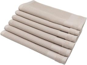 img 3 attached to JNRWJM 100% Cotton Dish Cloths Dish Towel, Kitchen Washcloths, Dish Rags - Pack of 🧽 6, Dish Cloths for Washing Dishes, Absorbent Kitchen Dish Towels Quick Drying Hand Towel (Khaki, 12x12 inches)