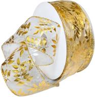 🎀 gold/gold wired polyester vineland ribbon, 2.5 inches x 50 yards by morex ribbon logo