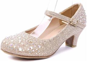 img 3 attached to Girls' Sparkling Rhinestone 💎 Glitter Pumps - Size 13 Shoes