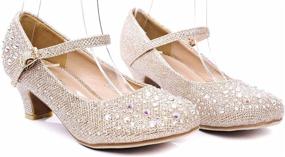 img 2 attached to Girls' Sparkling Rhinestone 💎 Glitter Pumps - Size 13 Shoes