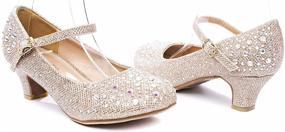 img 1 attached to Girls' Sparkling Rhinestone 💎 Glitter Pumps - Size 13 Shoes