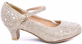 img 4 attached to Girls' Sparkling Rhinestone 💎 Glitter Pumps - Size 13 Shoes