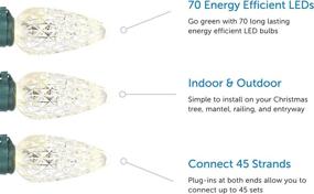 img 2 attached to 🎄 NOMA C6 LED Christmas Lights - 70 Clear Warm White Bulbs - 23.8 Ft. String Light - UL Certified - Indoor & Outdoor