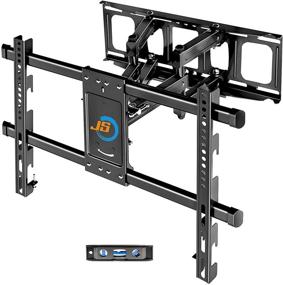 img 1 attached to 📺 Full Motion TV Wall Mount with Height Setting for 37-80 Inch TVs up to 121 Lbs - Articulating Dual Arms Heavy-Duty Tilt Swivel Extend for Flat & Curved Screens - Max VESA 600x400mm