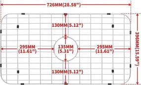 img 2 attached to 🧼 Zeesink Kitchen Sink Grid and Protector 28 9/16" X 15 9/16", Farmhouse Sink Bottom Grid with Center Drain