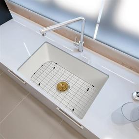 img 3 attached to 🧼 Zeesink Kitchen Sink Grid and Protector 28 9/16" X 15 9/16", Farmhouse Sink Bottom Grid with Center Drain