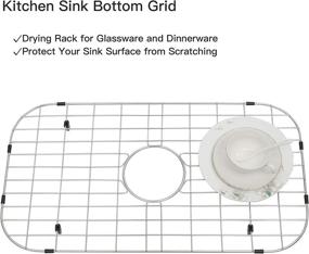 img 1 attached to 🧼 Zeesink Kitchen Sink Grid and Protector 28 9/16" X 15 9/16", Farmhouse Sink Bottom Grid with Center Drain