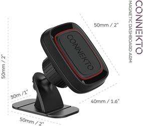 img 1 attached to CONNEKTO Magnetic Car Dashboard Arm A014: Universal Black Smartphone Holder For Vehicle Car Dash Rotates Tilts