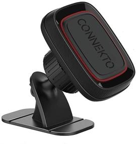 img 4 attached to CONNEKTO Magnetic Car Dashboard Arm A014: Universal Black Smartphone Holder For Vehicle Car Dash Rotates Tilts