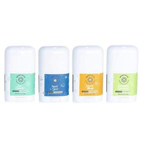 img 3 attached to Powerful Mini Deodorant Sampler Pack with Baking Soda - Try Coconut Mango, Eucalyptus Spearmint, Tweed + Spice, and Cool Cucumber Scents!