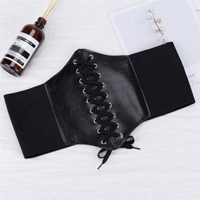 img 2 attached to Michellecmm Lace Up Elastic Adjustable Waistband Women's Accessories in Belts