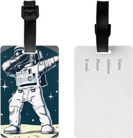 img 3 attached to VIRTUALSHELF Astronaut Suitcase Luggage Tags Ldentify Name ID Privacy Secure Labels Baggage Perfect Case