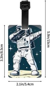 img 1 attached to VIRTUALSHELF Astronaut Suitcase Luggage Tags Ldentify Name ID Privacy Secure Labels Baggage Perfect Case