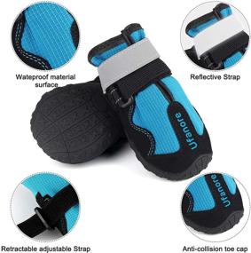 img 2 attached to Durable Dog Shoes for All Seasons: Waterproof Boots Paw Protector with Reflective Strip, Non-Slip Sole for Winter Snow and Hot Pavement - Ideal for Small, Medium, and Large Dogs