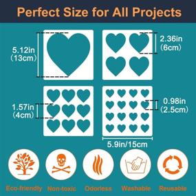 img 3 attached to 🎨 Pack of 16 Kids Stencils for Home Decor - Reusable Star, Circle, Heart, Moon Shape Patterns for Wall Painting, 5.9 Inches