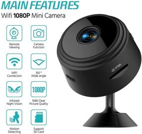 img 3 attached to 📷 Мини шпионская камера 1080p с аудио в прямом эфире WiFi - Портативная камера ночного видения с функцией обнаружения движения - Беспроводная маленькая HD няня камера, секретная камера наблюдения для дома или офиса