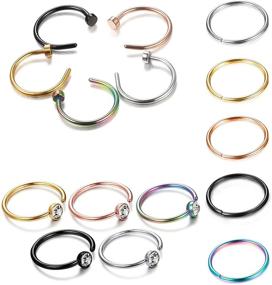 img 1 attached to LOYALLOOK Set of 25 Stainless Steel Fake Septum Rings - Nose Hoop Clicker Retainer Set for Body Jewelry Piercing