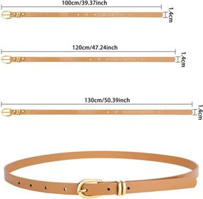 img 2 attached to 👗 Stylish and Versatile 3-Piece Women's PU Leather Belts: Skinny Casual Jean Belt with Metal Buckle for Formal Dress