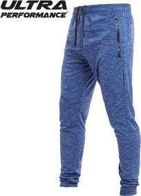 img 3 attached to Set of 3 Athletic Tech Men's Joggers with Zippered Pockets - Enhanced Performance Track Pants for Men