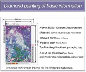 img 3 attached to FEGAGA Diamond Unicorn Painting 11 8X15 7Inch