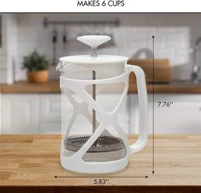 img 2 attached to 🍵 Premium Filtration French Press: Primula Tempo 24 oz, Heat Resistant Borosilicate Glass, No Grounds, White