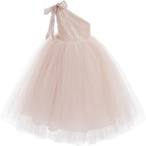 img 3 attached to 👗 Stylish Ekidsbridal One Shoulder Wedding Pageant Dresses - Grab Gorgeous Girls' Clothing for Special Occasions!