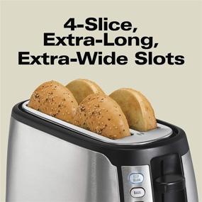 img 2 attached to Hamilton Beach Stainless Steel Toaster with Shade Selector, Extra Wide Slots, Bagel, Keep Warm, Defrost, Auto-Shutoff, Cancel Button, 4 Slice